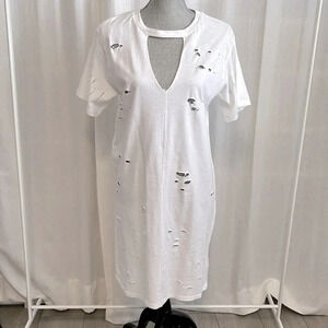 NWOT NYTT Cotton Distressed Cut Out Dress, Size L